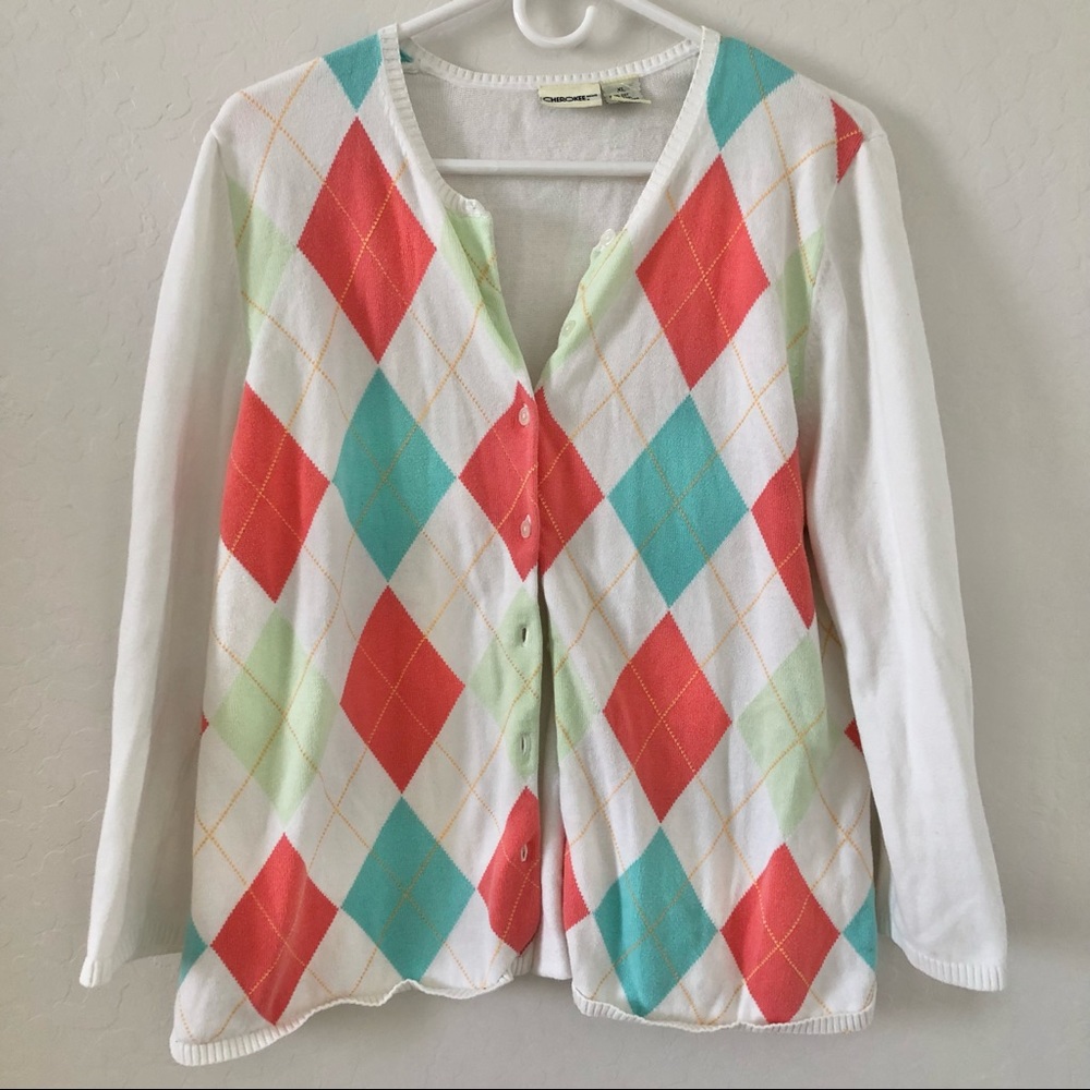 Cherokee Argyle Cardigan